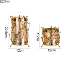 Axyaa Gilded Flower Branch Glass Vase for Modern Home Decor