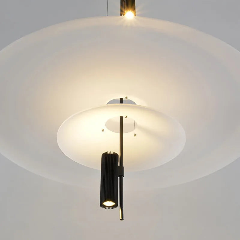 Axya Minimalist LED Pendant Light for Modern Living, Dining, Kitchen - White Chandelier