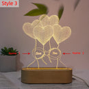 Axyaa Personalized 3D Illusion Wood Base Night Light with Name & Date