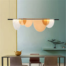 Axyaa Modern Semi-Circle Chandelier Ceiling Light Fixture for Living & Dining Room
