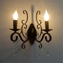 Axyaa Double-Headed Metal Crystal Wall Lamp with E14 Candle Light