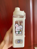 Axyaa Kawaii Shaker Water Bottle with Straw Sticker  ]];
