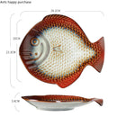 Axya Ceramic Dining Set: Fish Shape Plates, Bowls, and Trays for Sushi, Salad, Steak