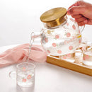 Axyaa Peach Glass Jug Kettle Set - Large Capacity Tea Maker & Juice Pitcher