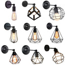 Axyaa Industrial LED Cage Wall Light - Black E27 Sconce Modern Indoor Lighting