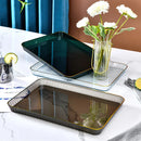Axyaa Transparent Plastic Tray: Large Rectangle Pallet for Tea, Drink, Grocery Storage.