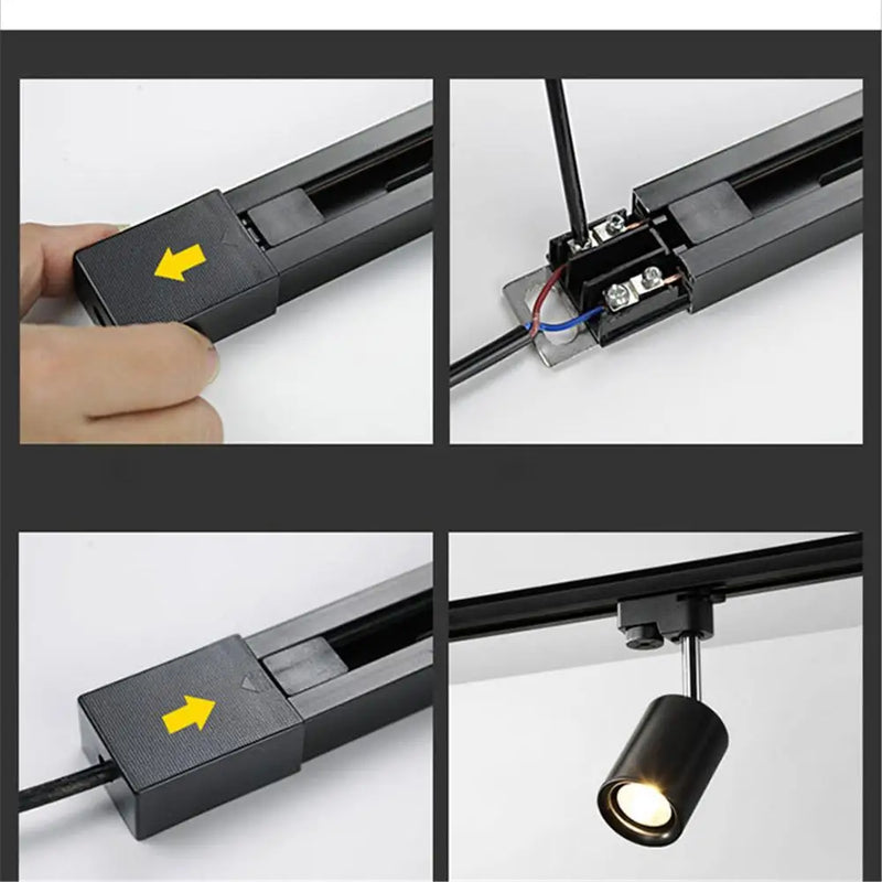 Axyaa 50cm 2-Wire Track for Track Light, Universal Power Docking Connector