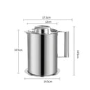 Axyaa Stainless Steel Oil Bottle Filter Dispenser Seasoning Pot Storage Can