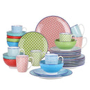 Axyaa Macaron 32-Piece Porcelain Dinnerware Set for 8
