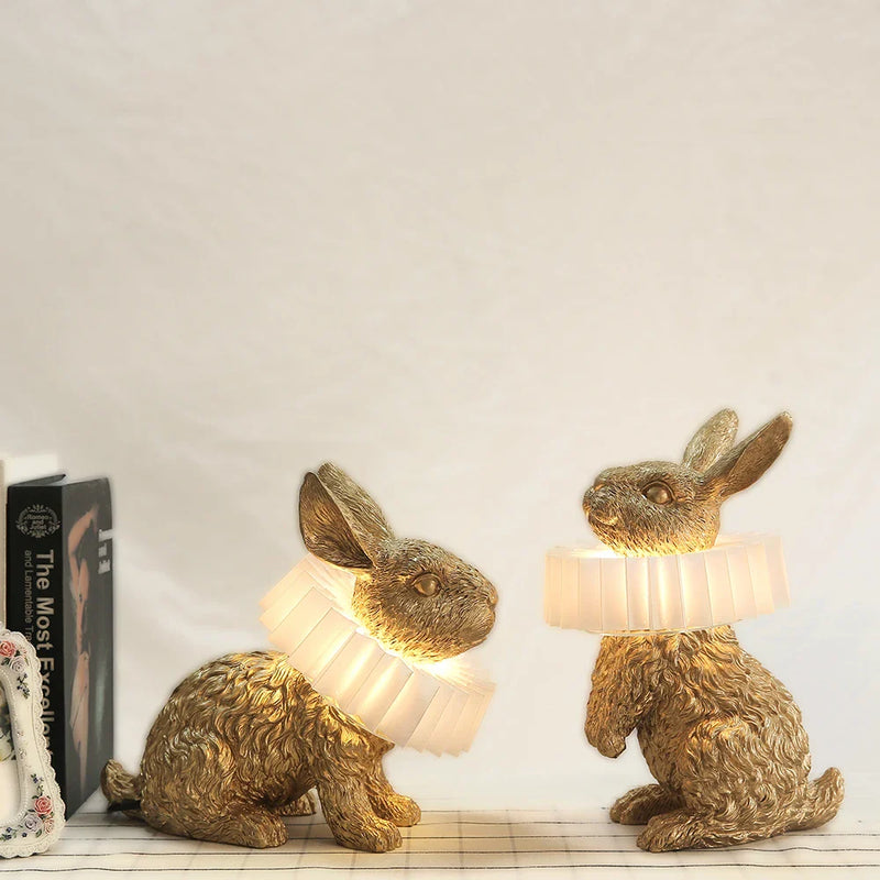 Axyaa Nordic Rabbit Scarf Table Lamp for Modern Living Room Decor