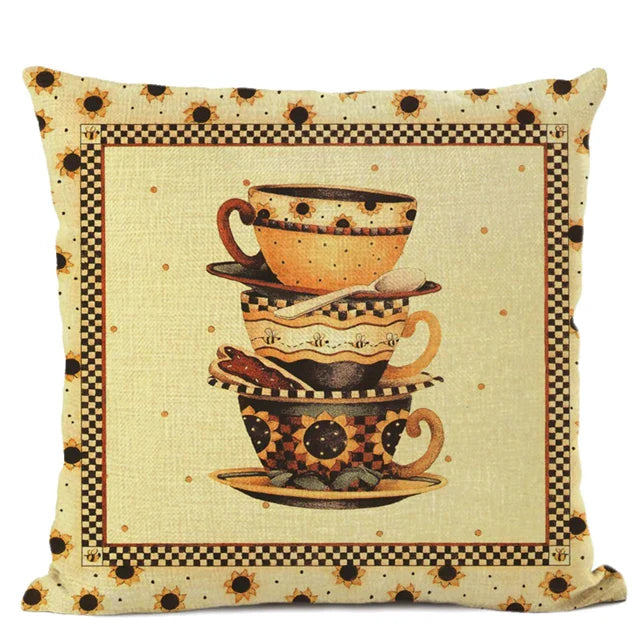 Axyaa Coffee Beans Cushion Cover - 45x45CM