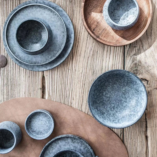 Axya Stoneware Gray Dinnerware Set for Restaurants - Plate, Bowl, Tableware