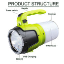 Axya 200W Portable Waterproof Work Light Rechargeable Camping Flashlight Torch