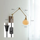 Axyaa Copper Swing Arm LED Wall Sconce - Bedroom Living Room Study Light Fixtures