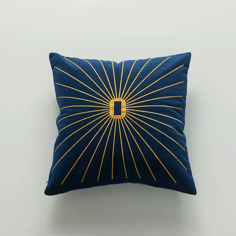 Axyaa Velvet Embroidery Cushion Cover 45x45cm - Durable Home Decor for Sofa Bed