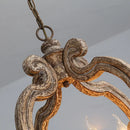 Axyaa Vintage Wooden 4-Light Chandelier for Living Room, Kitchen, Dining Room, Bedroom