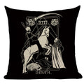Axyaa Mexico Skull Decor Pillow Cover - Black Tarot Horror Ghost Home Decor