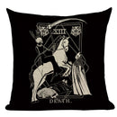 Axyaa Mexico Skull Decor Pillow Cover - Black Tarot Horror Ghost Home Decor