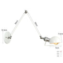 Axyaa Adjustable LED Wall Lamp for Bedside Study Loft Vintage Swing Arm