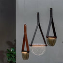 Axya Handmade Leather Glass Pendant Lamp for Room, Restaurant, and Bedroom
