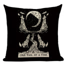 Axyaa Mexico Skull Decor Pillow Cover - Black Tarot Horror Ghost Home Decor