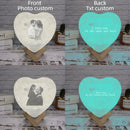 Axyaa Heart Shape Moon Lamp Customized with Photo & Text, USB Rechargeable Gift