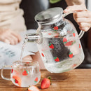 Axyaa Kawaii Strawberry Glass Cold Water Pot | Large Capacity Heat-Resistant Cute Teapot