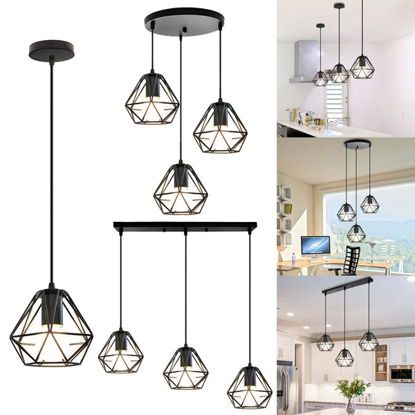 Axya Industrial Cage Pendant Light Chandelier for Kitchen Living Room