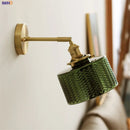 Axyaa Green Glass Nordic Wall Sconce Copper Lighting LED Luminaria