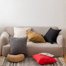Axyaa Fringed Pillow Case Cotton Linen Cushion Cover in Various Colors & Sizes