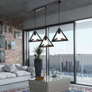 Axya Modern LED Iron Black Cage Pendant Light for Living Room & Restaurant