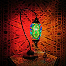 Axyaa Mosaic Swan Table Lamp: Vintage Art Deco Glass Bedside Light
