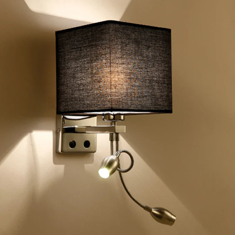 Axyaa Fabric LED Wall Lights for Hotel Corridor Living Room Bedroom Aisle Bedside Lamps