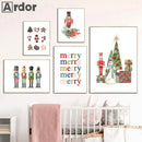 Axyaa Nutcracker Gingerbread Man Christmas Canvas Wall Art Decor