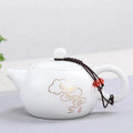 Axyaa White Matte Ceramic Tea pot 180ml-Kung Fu Teapot