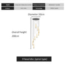 Axyaa LED Spiral Chandelier Black Chrome Gold Lighting Indoor Living Stairwell