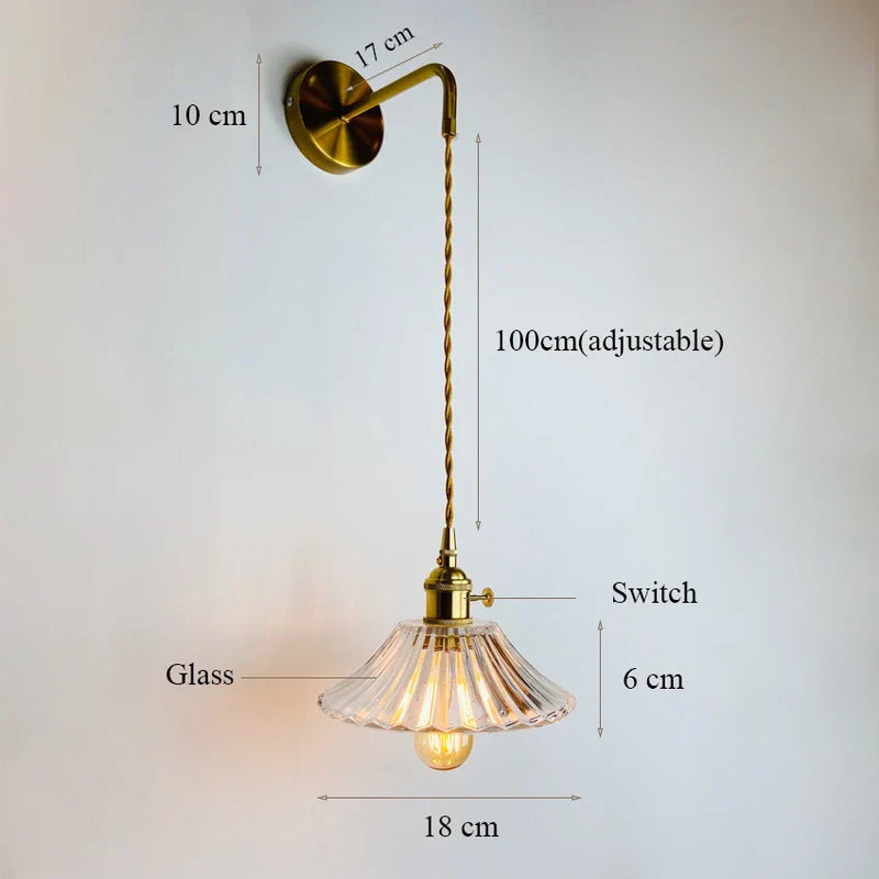 Axyaa Modern Glass Wall Sconce Light for Bedroom Decor