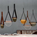 Axya Handmade Leather Glass Pendant Lamp for Room, Restaurant, and Bedroom