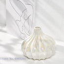 Axyaa Ceramic Shell Vase - White Gloss Abstract Irregular Hydroponic Home Decoration