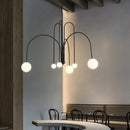 Axyaa Glass Ball Iron Chandelier: Modern Italian Design for Bedroom, Office, Living Room