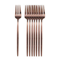 Axyaa Black Gold Dinner Fork Set - Stainless Steel Silverware Flatware Tableware