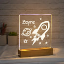 Rocket Ship Nightlight USB Customized Name 3D Lamp - Axyaa Brand