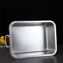 Axyaa Stainless Steel Food Storage Tray with Handles for Baking and Serving