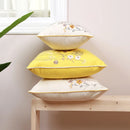 Axyaa Yellow Dandelion Floral Pillow Cover for Home Decor