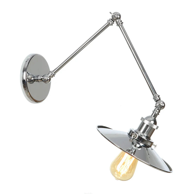 Axyaa Loft Chrome Bathroom Bedroom Wall Sconce Silver Metal Light