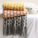 Axyaa Geometric Jacquard Knit Blanket 130x200 - Cashmere Feel Warm Pashmina