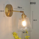 Nordic Brass Wall Lamp Small Copper Glass LED Wall Sconce – Axyaa