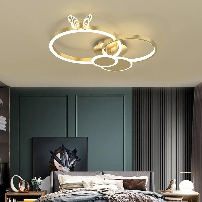 Axyaa 2024 Modern Round Ceiling Lamp - Butterfly Light.