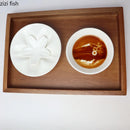 Axyaa Sakura Ceramic Seasoning Plate for Kitchen Utensils and Barbecue