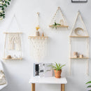 Axyaa Macrame Wood Wall Shelf: Boho Home Decor for Bedroom, Living Room, Nursery